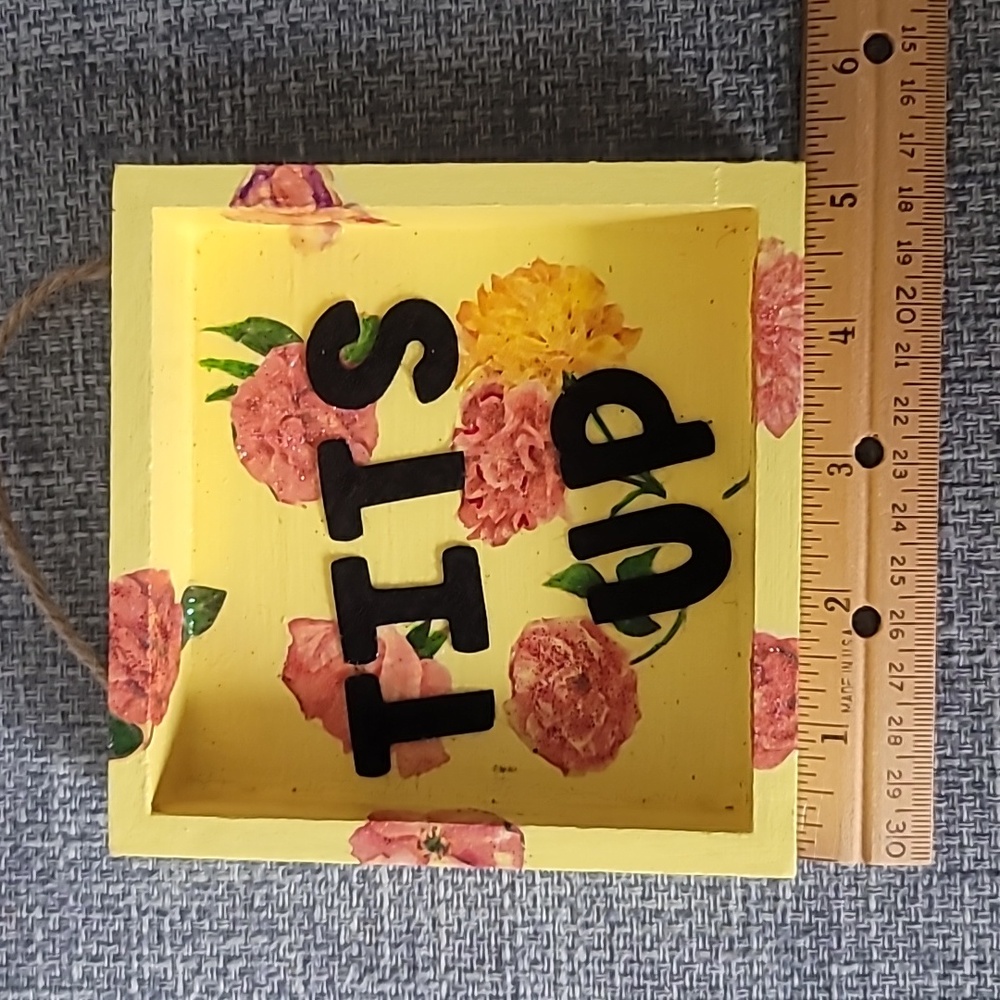 Sarcastic Snarky Floral Yellow Home Decor with Bold Text